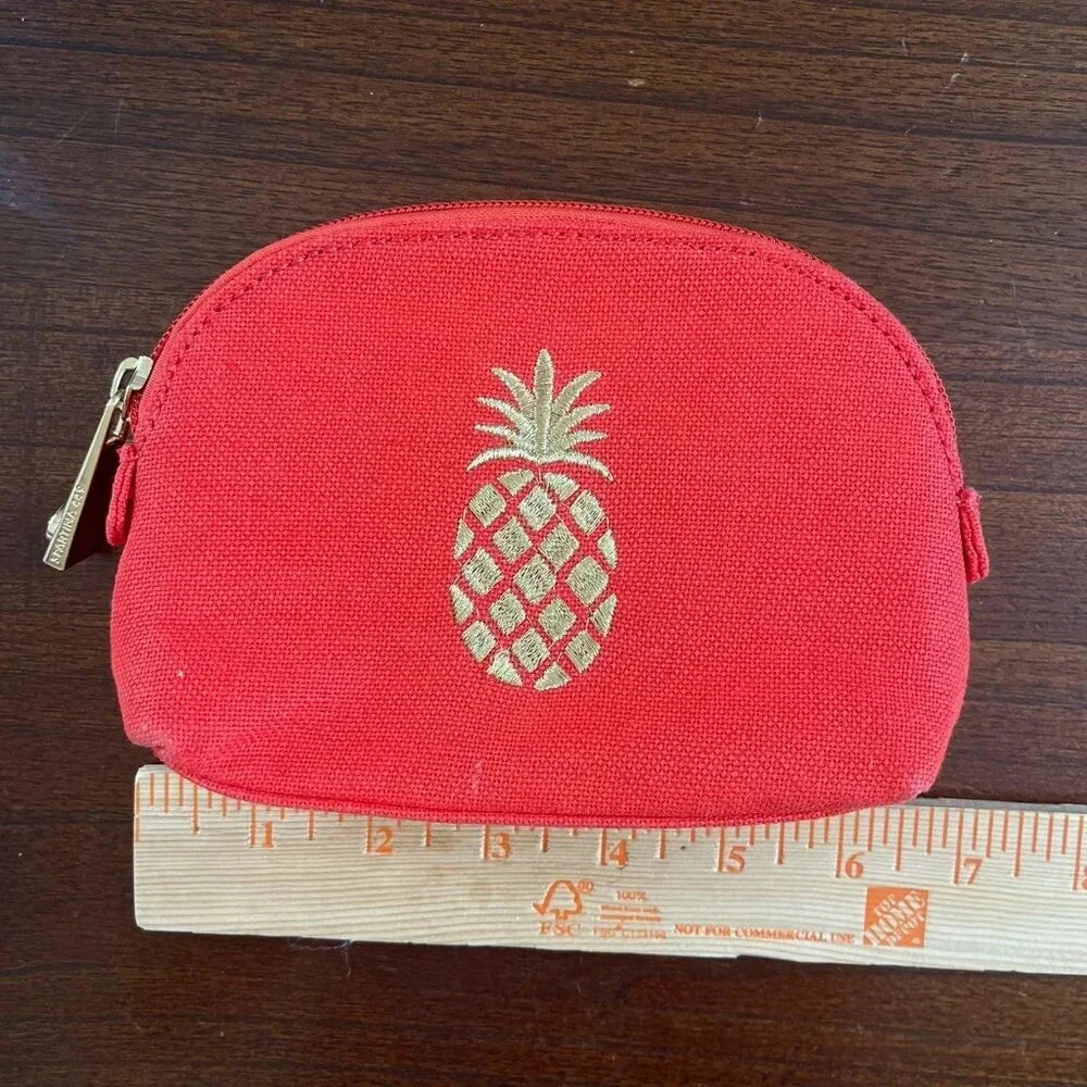 Spartina 449 Pineapple Small Cosmetic Case Pouch Orange - Picture 8 of 8
